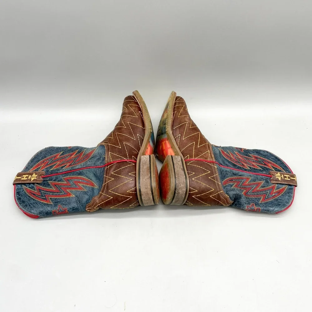 Tin Haul Kids 3 Lightning Fast Boys Western Cowboy Boots Brown Leather